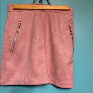Charlotte Russe Pink Mini Skirt with Zipper Accents